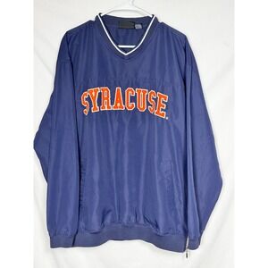 J2 Sport Mens Syracuse University Windbreaker Large Blue Retro NCAA Pullover